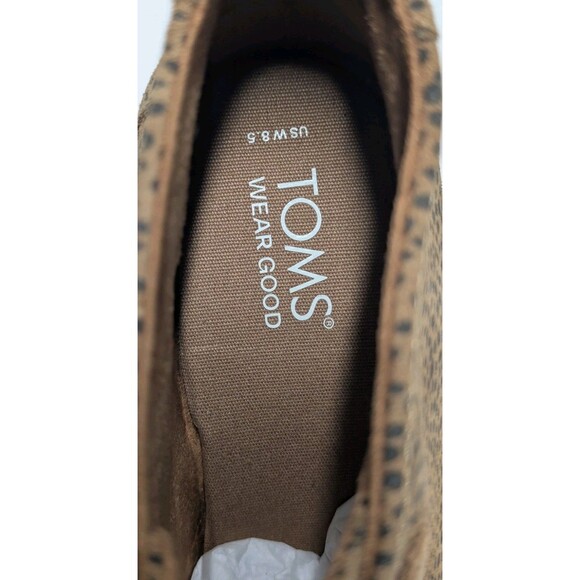 Toms Womens 8.5 Shoes Kala Wedge Bootie Ortholite Tan Mini Cheetah Suede NEW NWT - Picture 12 of 14